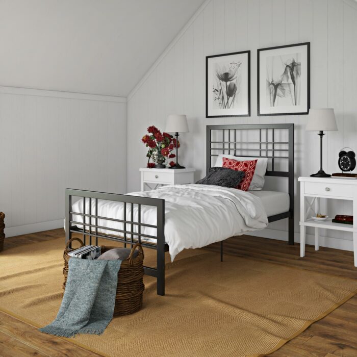 Dorel Burbank Metal Bed - Single - Black-30596