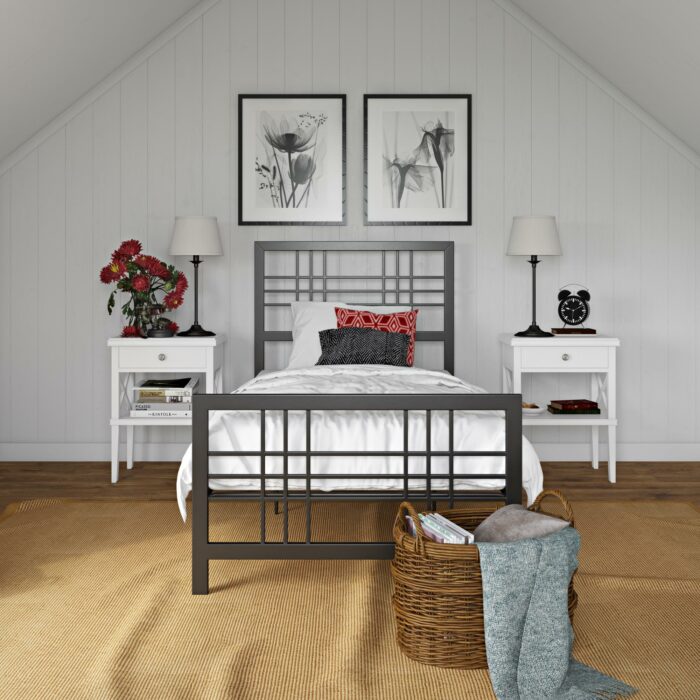 Dorel Burbank Metal Bed - Single - Black-30602