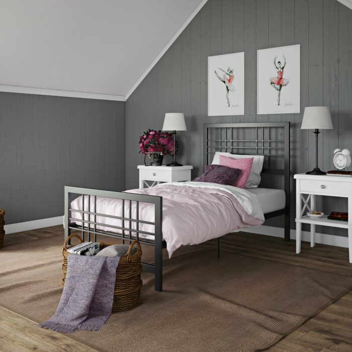 Dorel Burbank Metal Bed - Single - Black-30598