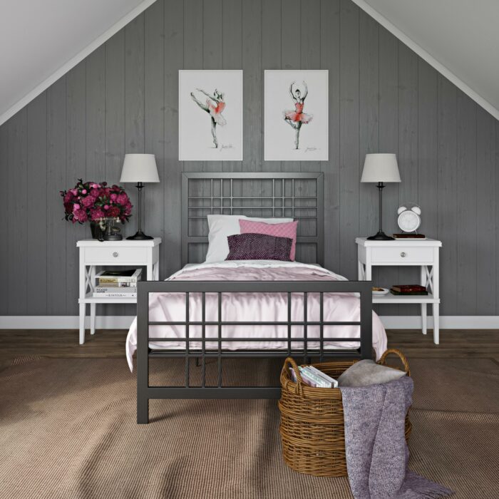 Dorel Burbank Metal Bed - Single - Black-30600