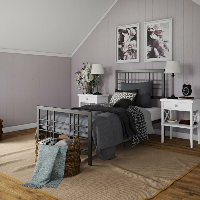 Dorel Burbank Metal Bed - Single - Black-30599