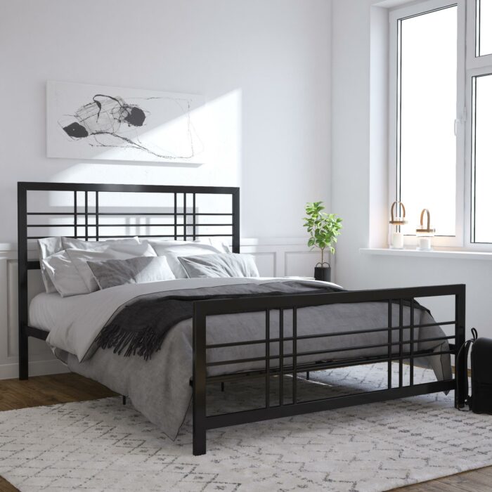 Dorel Burbank Metal Bed - King - Black-30648