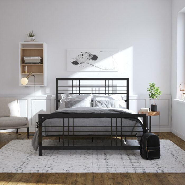 Dorel Burbank Metal Bed - King - Black-30647