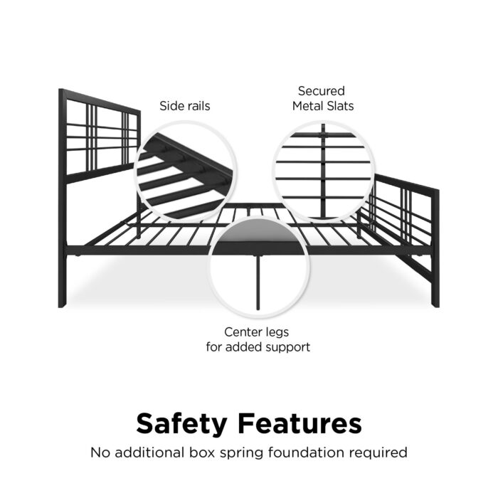 Dorel Burbank Metal Bed - King - Black-30644