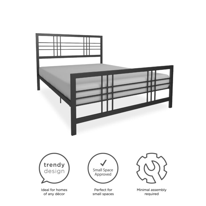 Dorel Burbank Metal Bed - King - Black-30645