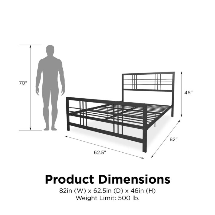 Dorel Burbank Metal Bed - King - Black-30643