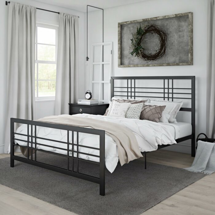 Dorel Burbank Metal Bed - King - Black-30649