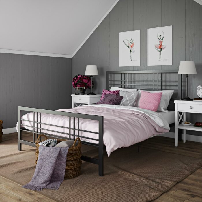 Dorel Burbank Metal Bed - King - Black-30655