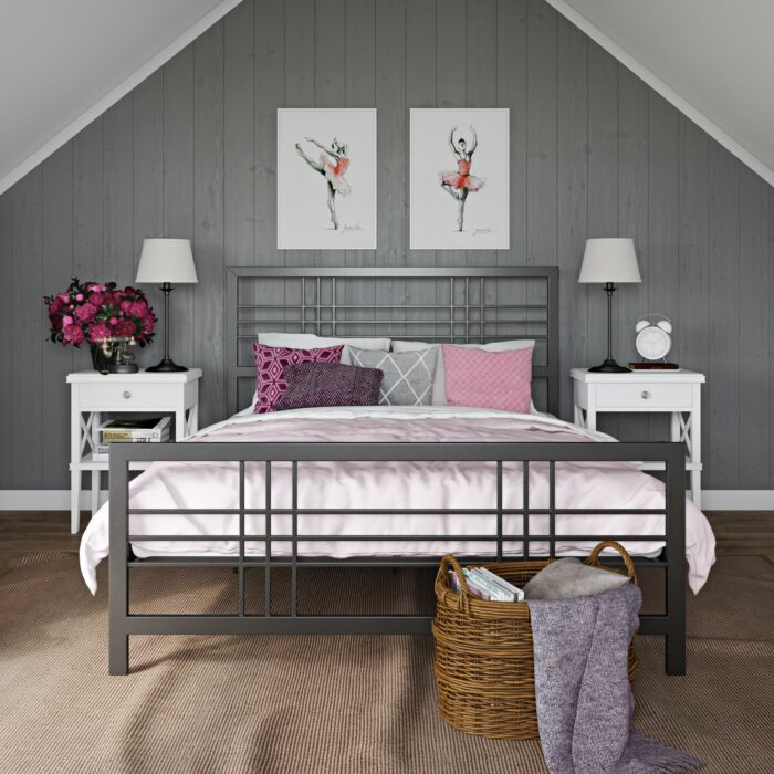 Dorel Burbank Metal Bed - King - Black-30656