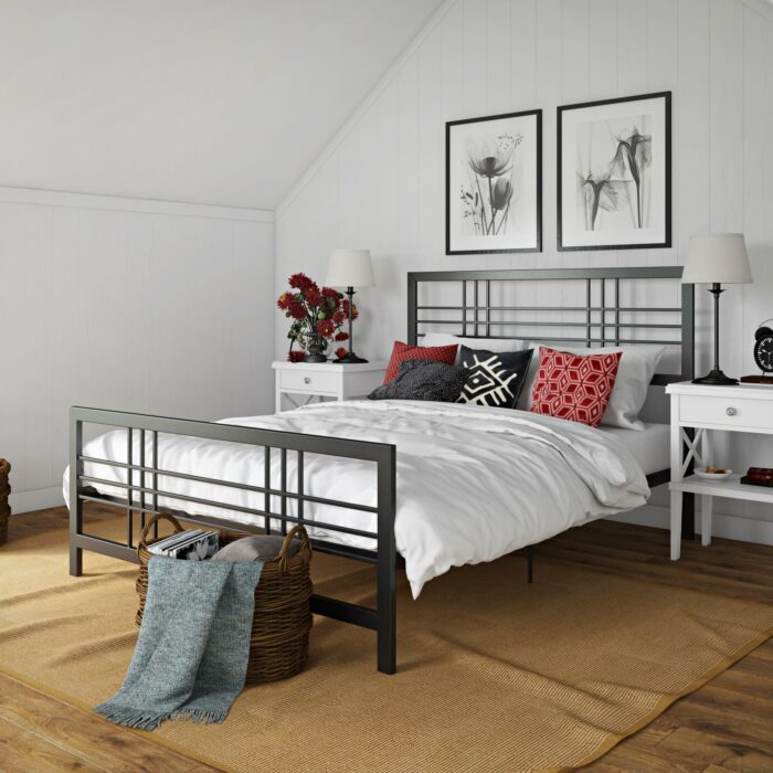 Dorel Burbank Metal Bed - King - Black-30651