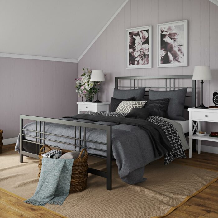 Dorel Burbank Metal Bed - King - Black-30654