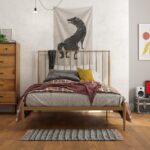 Dorel Giulia Modern Metal Bed - Double - Gold-30837