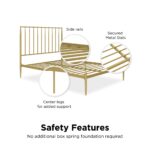 Dorel Giulia Modern Metal Bed - Double - Gold-30826