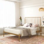 Dorel Giulia Modern Metal Bed - Double - Gold-30829