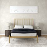 Dorel Giulia Modern Metal Bed - Double - Gold-30833