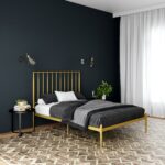 Dorel Giulia Modern Metal Bed - Double - Gold-30835