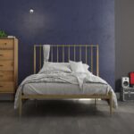 Dorel Giulia Modern Metal Bed - Double - Gold-30830