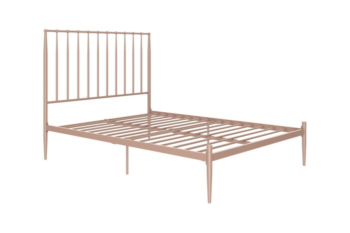 Dorel Giulia Modern Metal Bed - Double - Millennial Pink-0