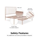 Dorel Giulia Modern Metal Bed - Double - Millennial Pink-30879