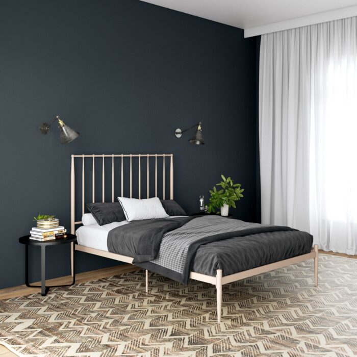 Dorel Giulia Modern Metal Bed - Double - Millennial Pink-30889