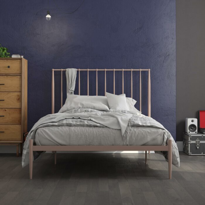 Dorel Giulia Modern Metal Bed - Double - Millennial Pink-30886
