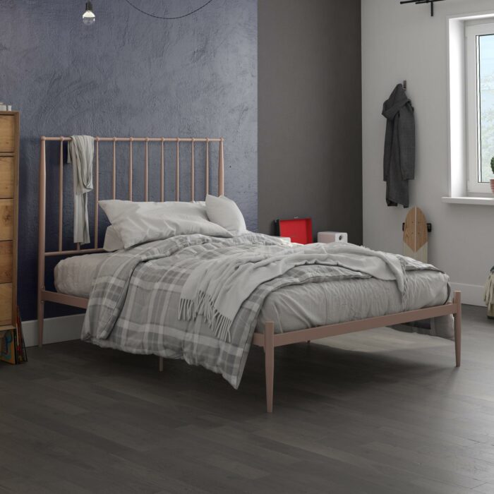 Dorel Giulia Modern Metal Bed - Double - Millennial Pink-30883