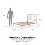 Dorel Giulia Modern Metal Bed - King - Millennial Pink-31077