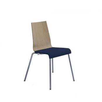 DAMS Fundamental dining chair with beech back, fabric seat and chrome frame - made to order fabric-0
