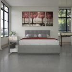 Dorel Rose Upholstered Linen Bed With Storage - Double - Grey-31287