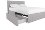 Dorel Rose Upholstered Linen Bed With Storage - Double - Grey-31267