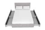 Dorel Rose Upholstered Linen Bed With Storage - Double - Grey-31264