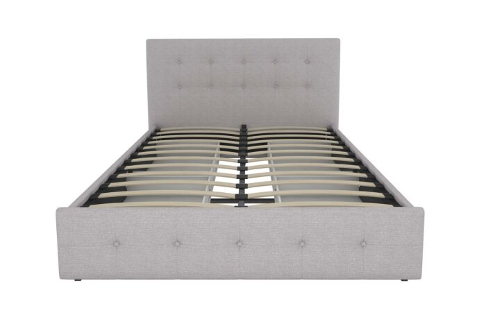 Dorel Rose Upholstered Linen Bed With Storage - Double - Grey-31272