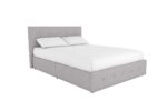 Dorel Rose Upholstered Linen Bed With Storage - Double - Grey-0