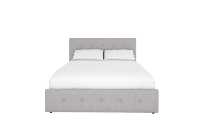 Dorel Rose Upholstered Linen Bed With Storage - Double - Grey-31262
