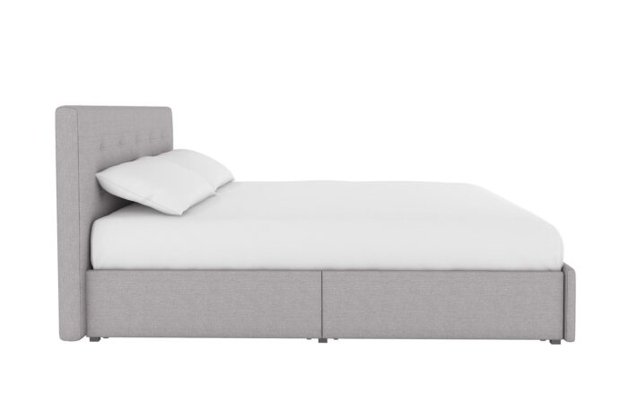 Dorel Rose Upholstered Linen Bed With Storage - Double - Grey-31265