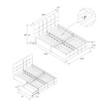 Dorel Rose Upholstered Linen Bed With Storage - Double - Grey-31282