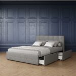 Dorel Rose Upholstered Linen Bed With Storage - King - Grey-31356