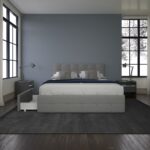 Dorel Rose Upholstered Linen Bed With Storage - King - Grey-31352
