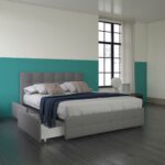 Dorel Rose Upholstered Linen Bed With Storage - King - Grey-31344