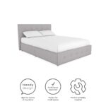 Dorel Rose Upholstered Linen Bed With Storage - King - Grey-31335