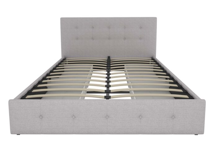 Dorel Rose Upholstered Linen Bed With Storage - King - Grey-31342