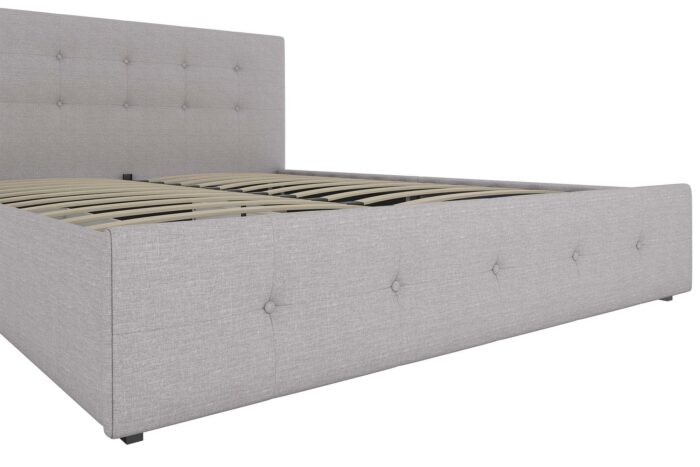 Dorel Rose Upholstered Linen Bed With Storage - King - Grey-31351