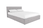 Dorel Rose Upholstered Linen Bed With Storage - King - Grey-0
