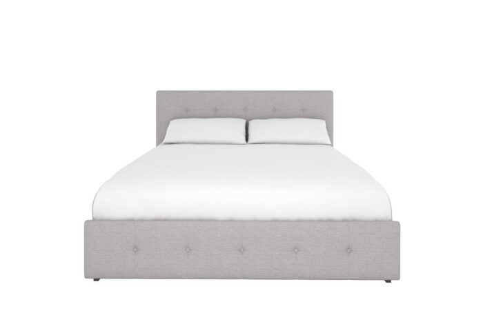Dorel Rose Upholstered Linen Bed With Storage - King - Grey-31332