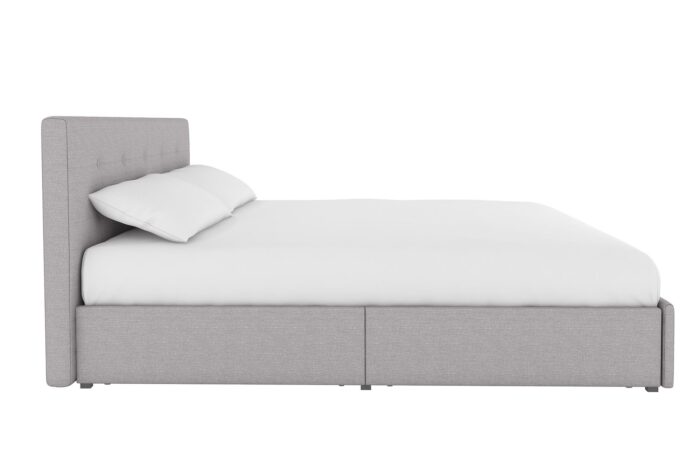 Dorel Rose Upholstered Linen Bed With Storage - King - Grey-31331