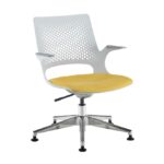 DAMS Solus designer operators chair with upholstered seat, chrome base, glides - made to order-28959