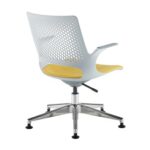 DAMS Solus designer operators chair with upholstered seat, chrome base, glides - made to order-28955