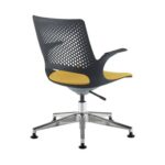 DAMS Solus designer operators chair with upholstered seat, chrome base, glides - made to order-28958