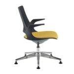 DAMS Solus designer operators chair with upholstered seat, chrome base, glides - made to order-28957