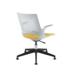 DAMS Solus designer operators chair with upholstered seat, black base, glides - made to order-28947